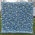 Aliflowers 3D Blue Contrasting Colors floral Wall Backdrop ALFWL042 - Ali Flowers