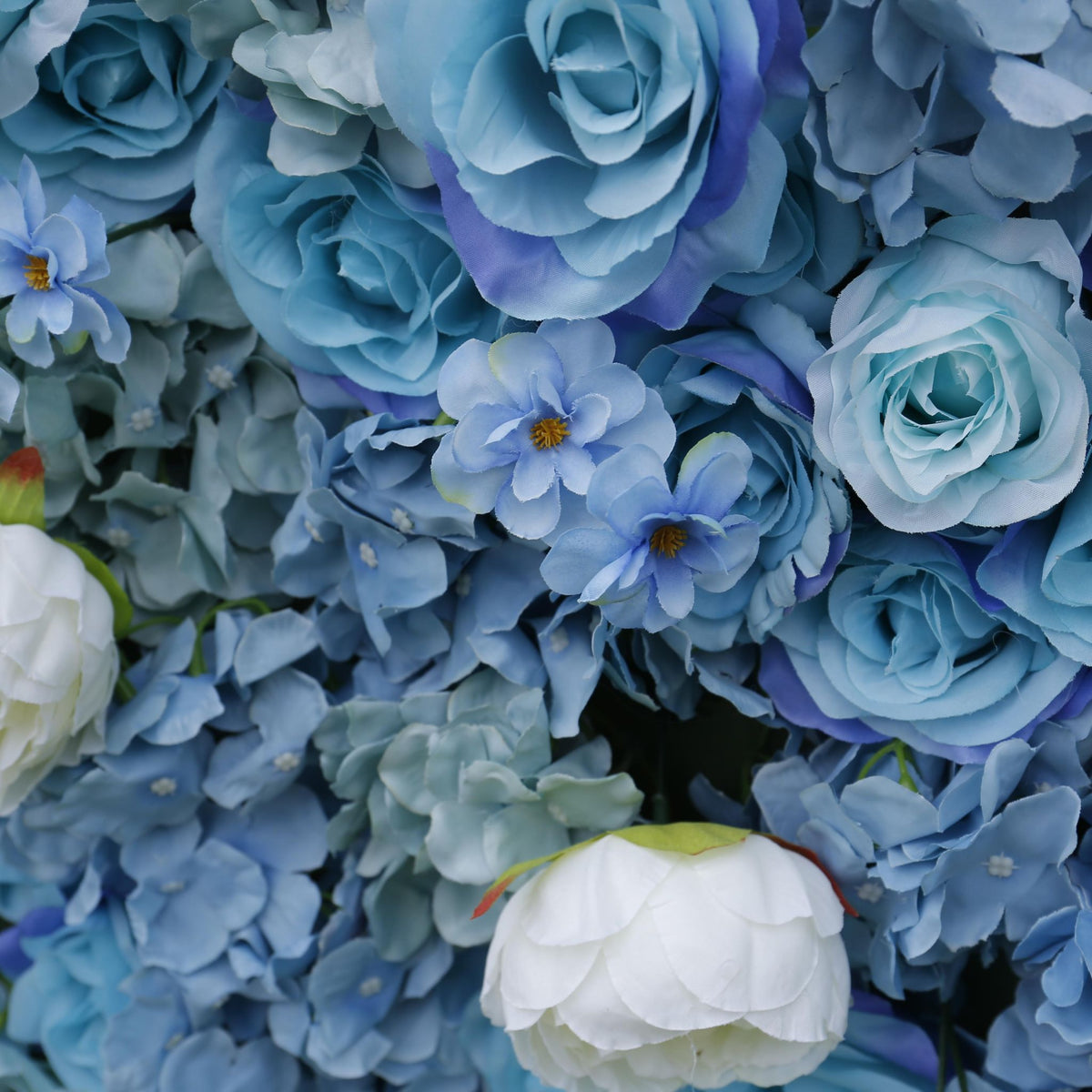 Aliflowers 3D Blue Contrasting Colors floral Wall Backdrop ALFWL042 - Ali Flowers