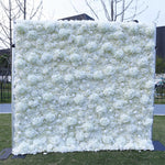 Pure White Hydrangea with rose artificial flowers for wedding backdrop decor ALFWL031 - Ali Flowers