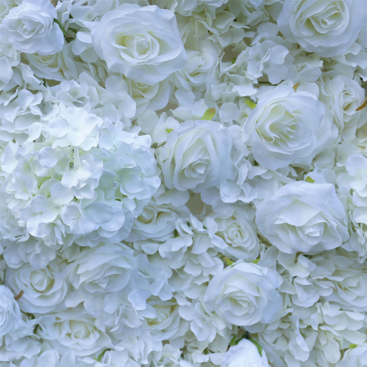 Pure White Hydrangea with rose artificial flowers for wedding backdrop decor ALFWL031 - Ali Flowers