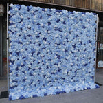 Aliflowers 3D Light Blue Silk Flower Wall Wedding Backdrop Hanging Decor ALFWL070 - Ali Flowers