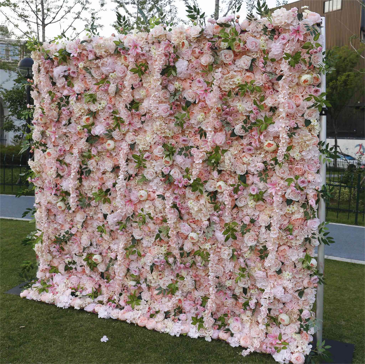 3D Blush Pink Flowers with Orchid for Wedding Backdrop ALFWL032 - Ali Flowers