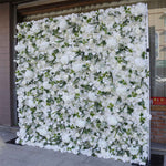 Aliflowers White Dahlia with Plants Flower Wall for Wedding ALFWL076 - Ali Flowers