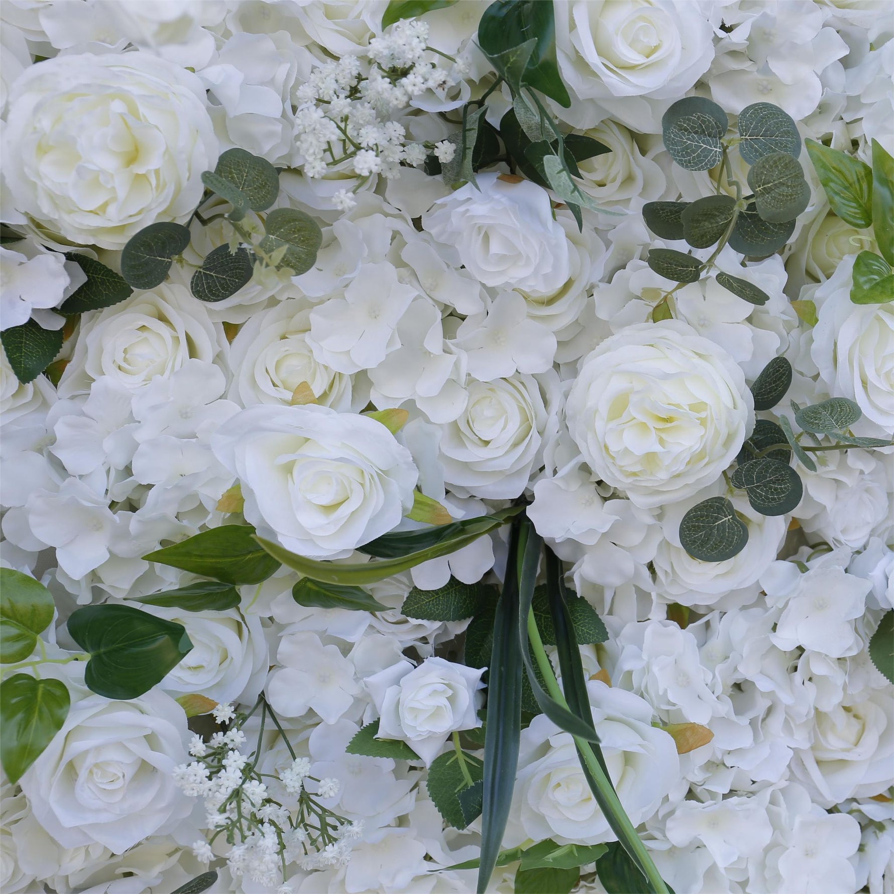 Aliflowers White Dahlia with Plants Flower Wall for Wedding ALFWL076 - Ali Flowers