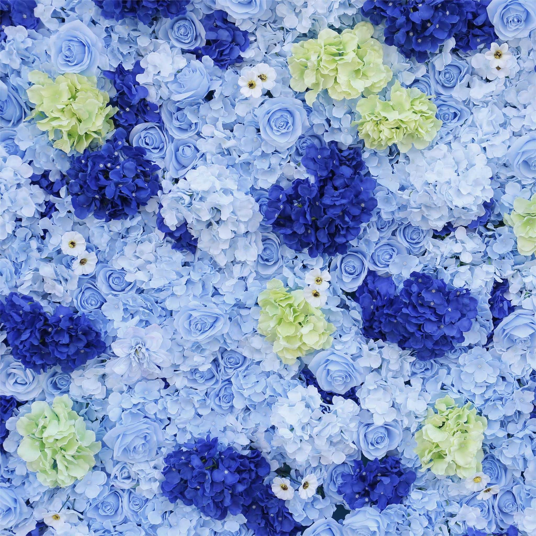 Aliflowers Hydrangea 3D Rolling Up Blue Flower Wall ALFWL078 - Ali Flowers