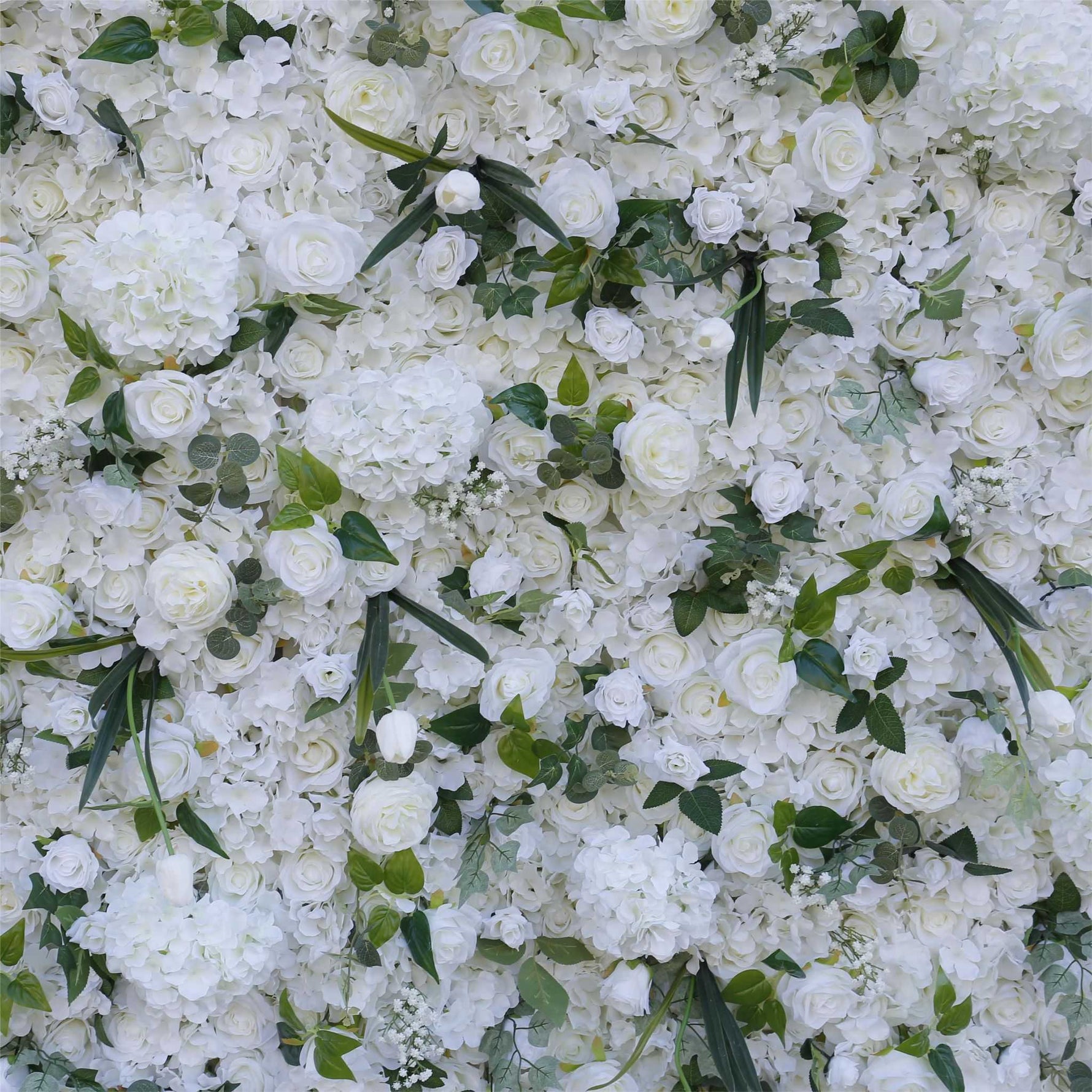 Aliflowers White Dahlia with Plants Flower Wall for Wedding ALFWL076 - Ali Flowers