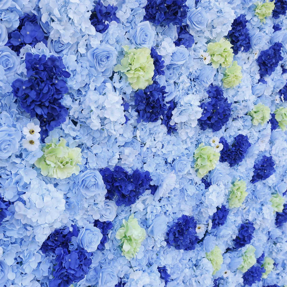 Aliflowers Hydrangea 3D Rolling Up Blue Flower Wall ALFWL078 - Ali Flowers