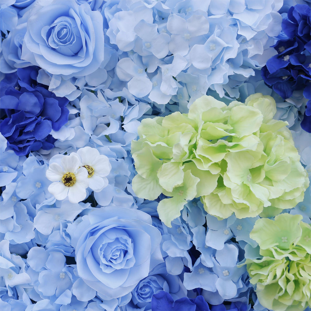 Aliflowers Hydrangea 3D Rolling Up Blue Flower Wall ALFWL078 - Ali Flowers