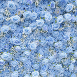 Aliflowers Blue Rose with Baby Breath Artificial Flower Wall Decor ALFWL095 - Ali Flowers