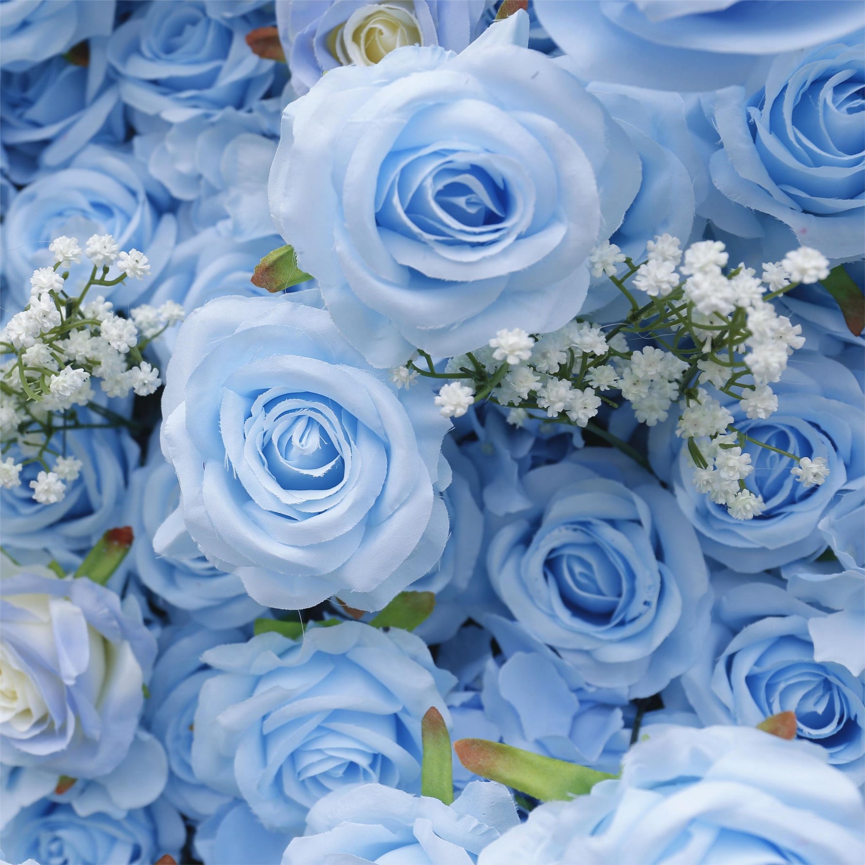 Aliflowers Blue Rose with Baby Breath Artificial Flower Wall Decor ALFWL095 - Ali Flowers