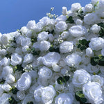 Ali Flowers White Artificial Rose Flower Wall with Simulated Green Plants for Wedding Party Banquet Decoration ALFWL013 - Ali Flowers