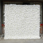 Aliflowers 3D Customize Roll Up Cloth White Floral Wall Wedding Backdrop wall ALFWL069 - Ali Flowers