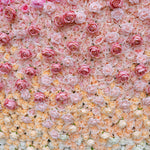 aliflowers 3D gradient rose fabric flower wall wedding party decoration background
