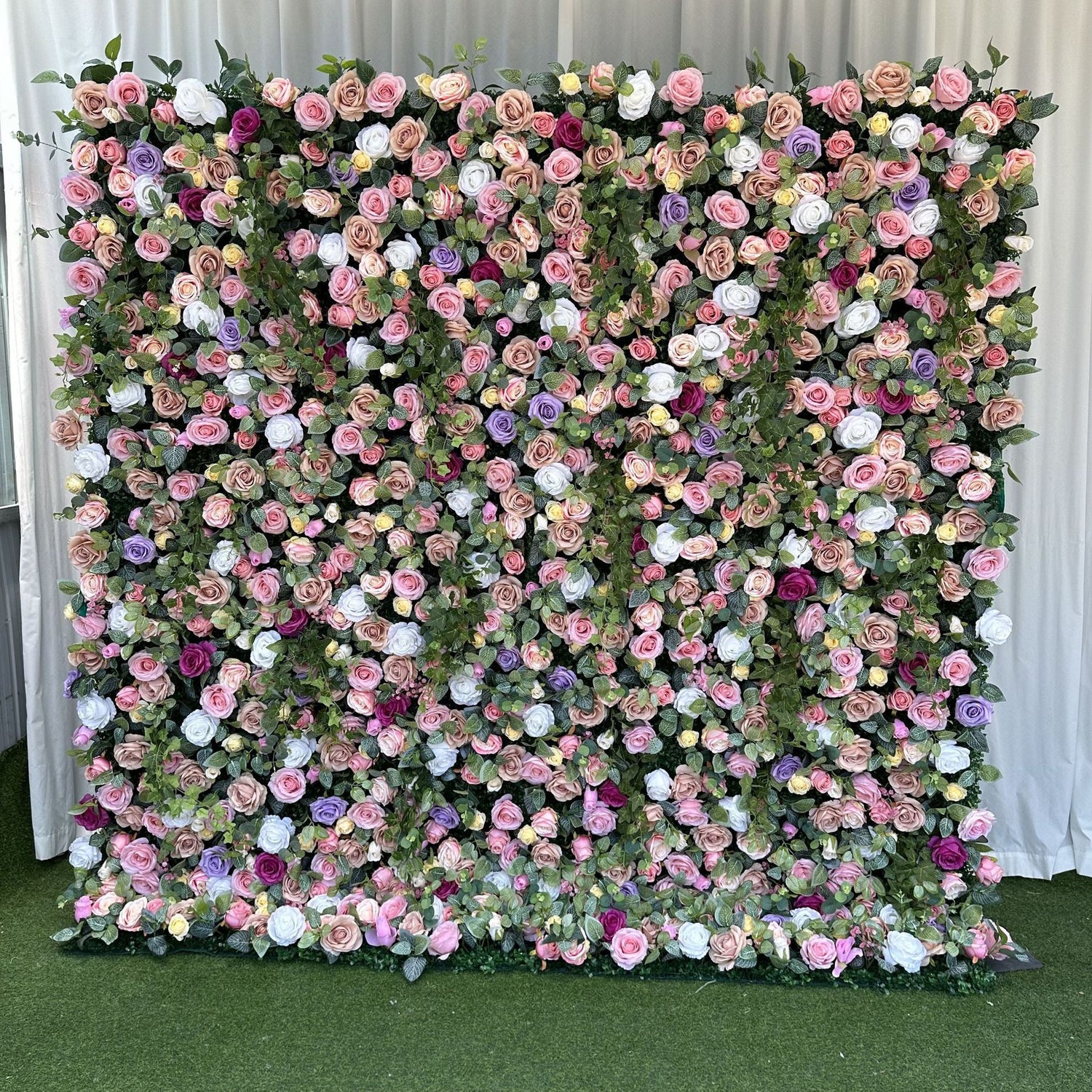 Aliflowers 3D Green Colorful Rose Roller Blind Party Wedding Backdrop Decoration ALFWL193ALFWL193