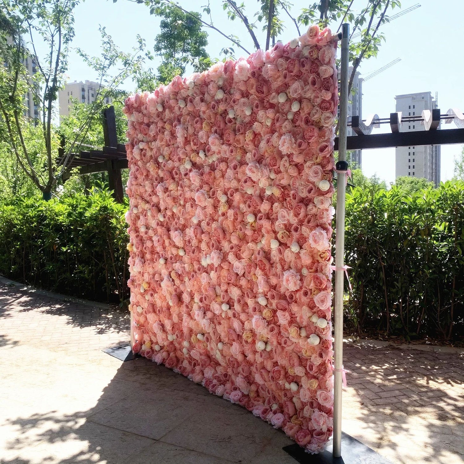 Ali Flowers Fabric Rolling up Curtain Floral Wall Wedding backdrops Cloth Flower Wall ALFWL005 - Ali Flowers