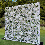 Aliflowers White Dahlia with Plants Flower Wall for Wedding ALFWL076 - Ali Flowers