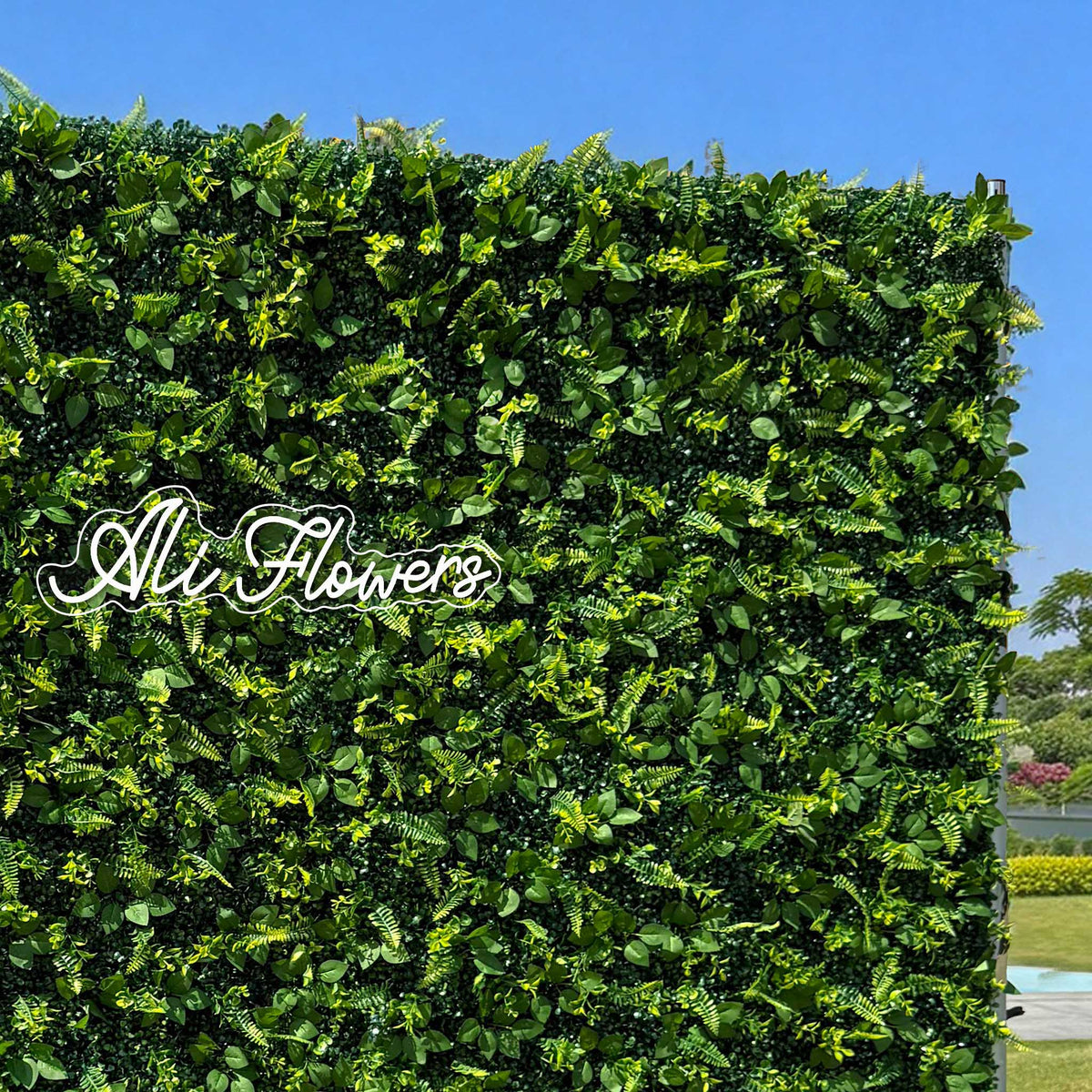 8×8ft 3D Artificial Grass Wall Backdrop for Weddings, Parties & Events - Ali Flowers