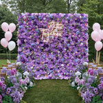 Aliflowers 5D Dark Purple Hydrangea Rose Flower Wall Wedding Backdrop ALFWL082 - Ali Flowers