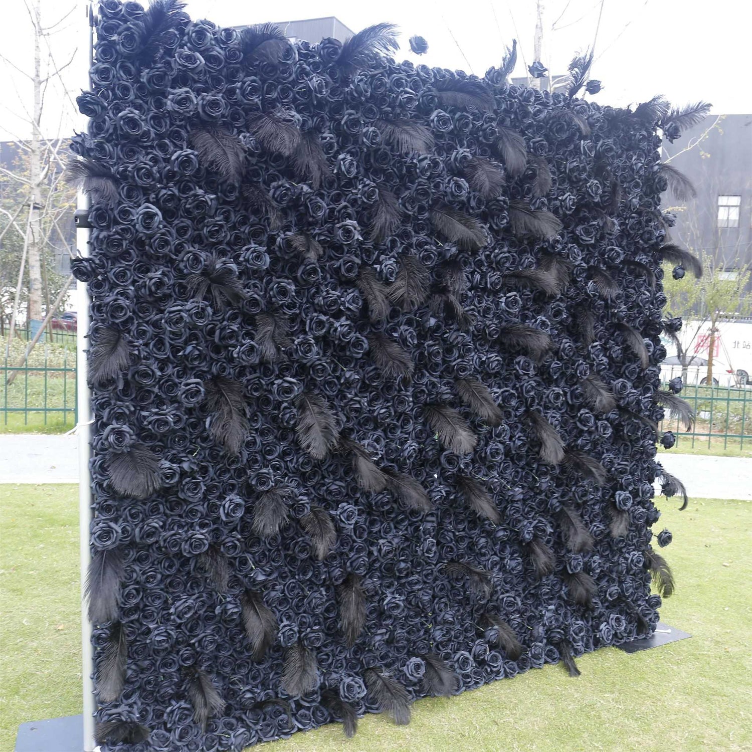 Aliflowers 5D Dark Black Rose Wall Floral Arrangement Artificial Flower Wall ALFWL090 - Ali Flowers