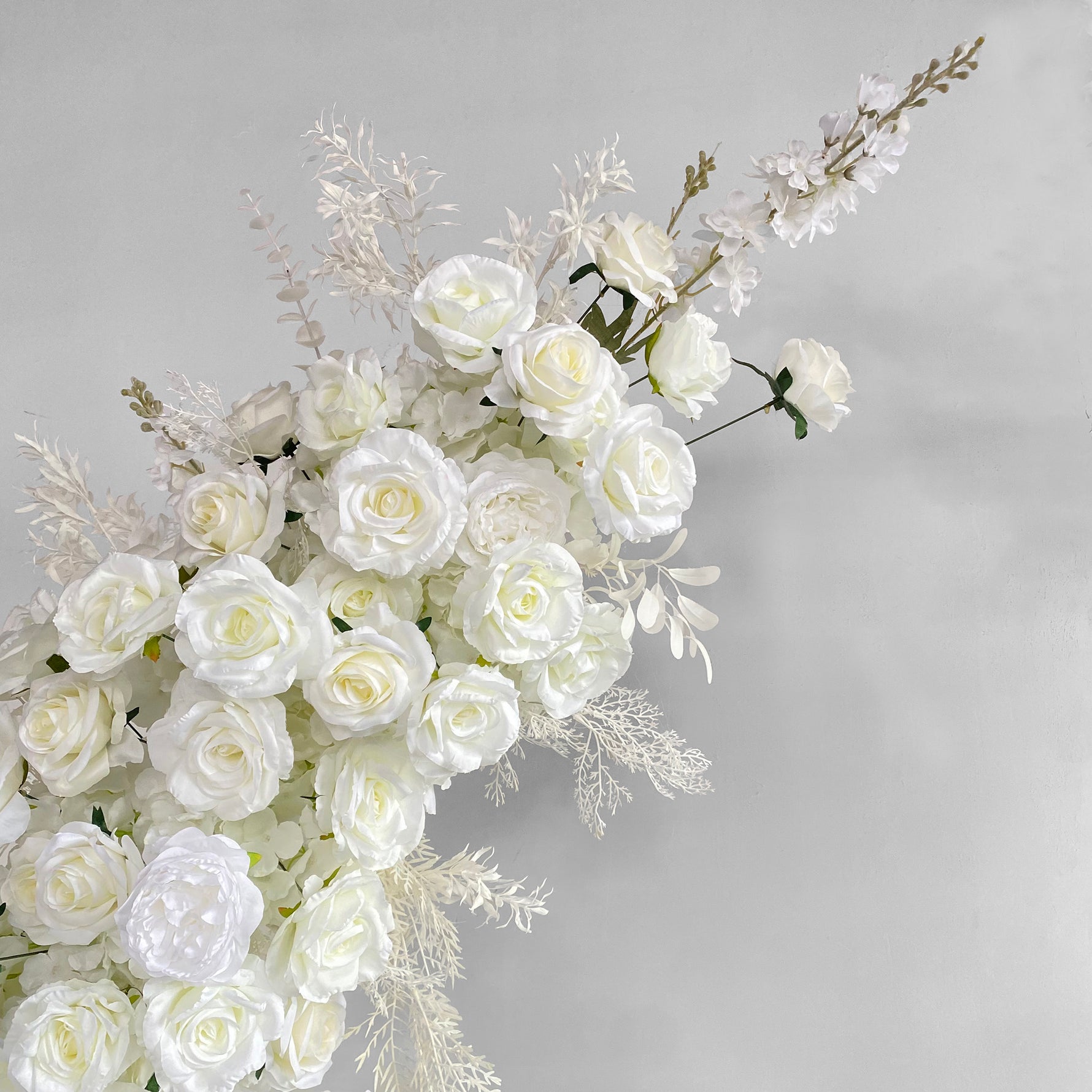 Aliflowers 5D Elegant White Horn Arch Frame Premium Wedding Backdrop Decoration 