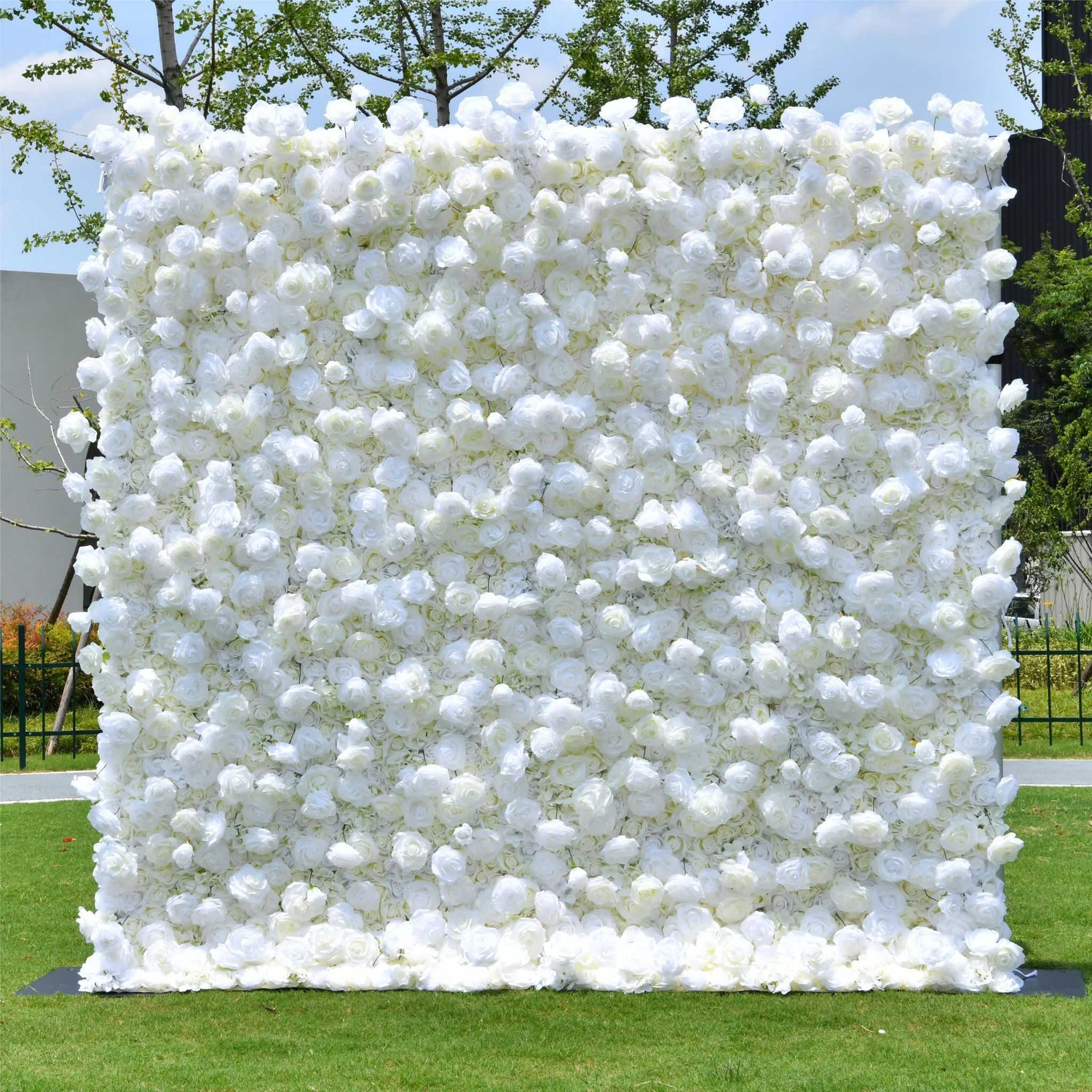 Aliflowers White Rose Hydrangea 5D Rolling Up Curtain Flower Wall Wedding Backdrop ALFWL028 - Ali Flowers