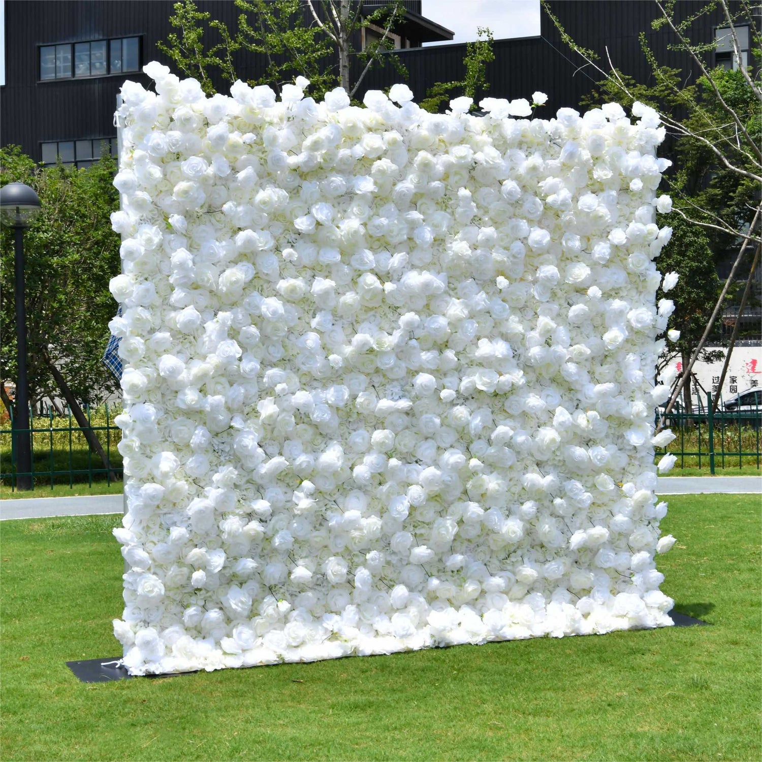 Aliflowers White Rose Hydrangea 5D Rolling Up Curtain Flower Wall Wedding Backdrop ALFWL028 - Ali Flowers