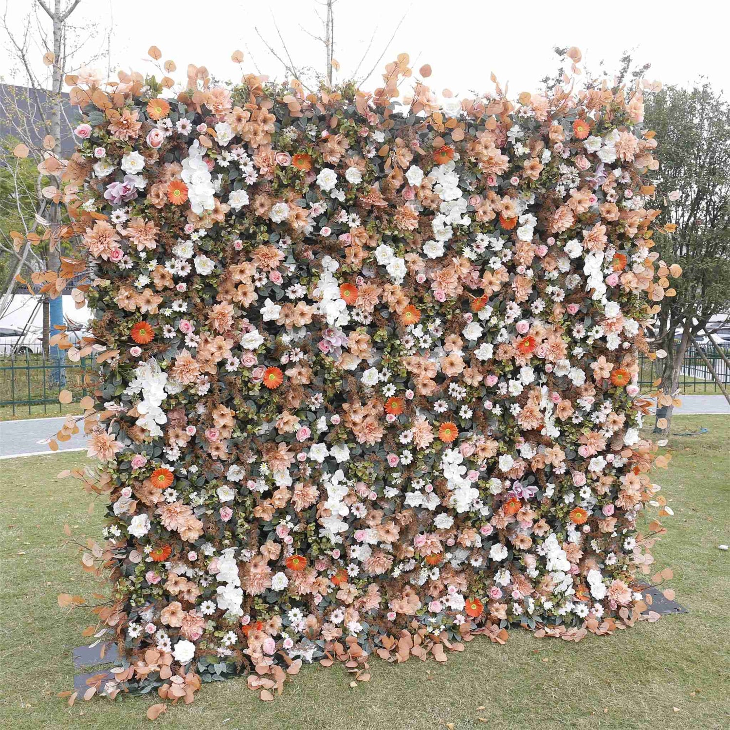 Aliflowers 5D Pastoral Style White Orange Flower Wall Decor ALFWL041 - Ali Flowers