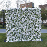 Aliflowers 5D White Rose with Hanging Green Plants Wedding Backdrop Floral Wall Decoration ALFWL097 - Ali Flowers