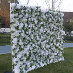 Aliflowers 5D White Rose with Hanging Green Plants Wedding Backdrop Floral Wall Decoration ALFWL097 - Ali Flowers