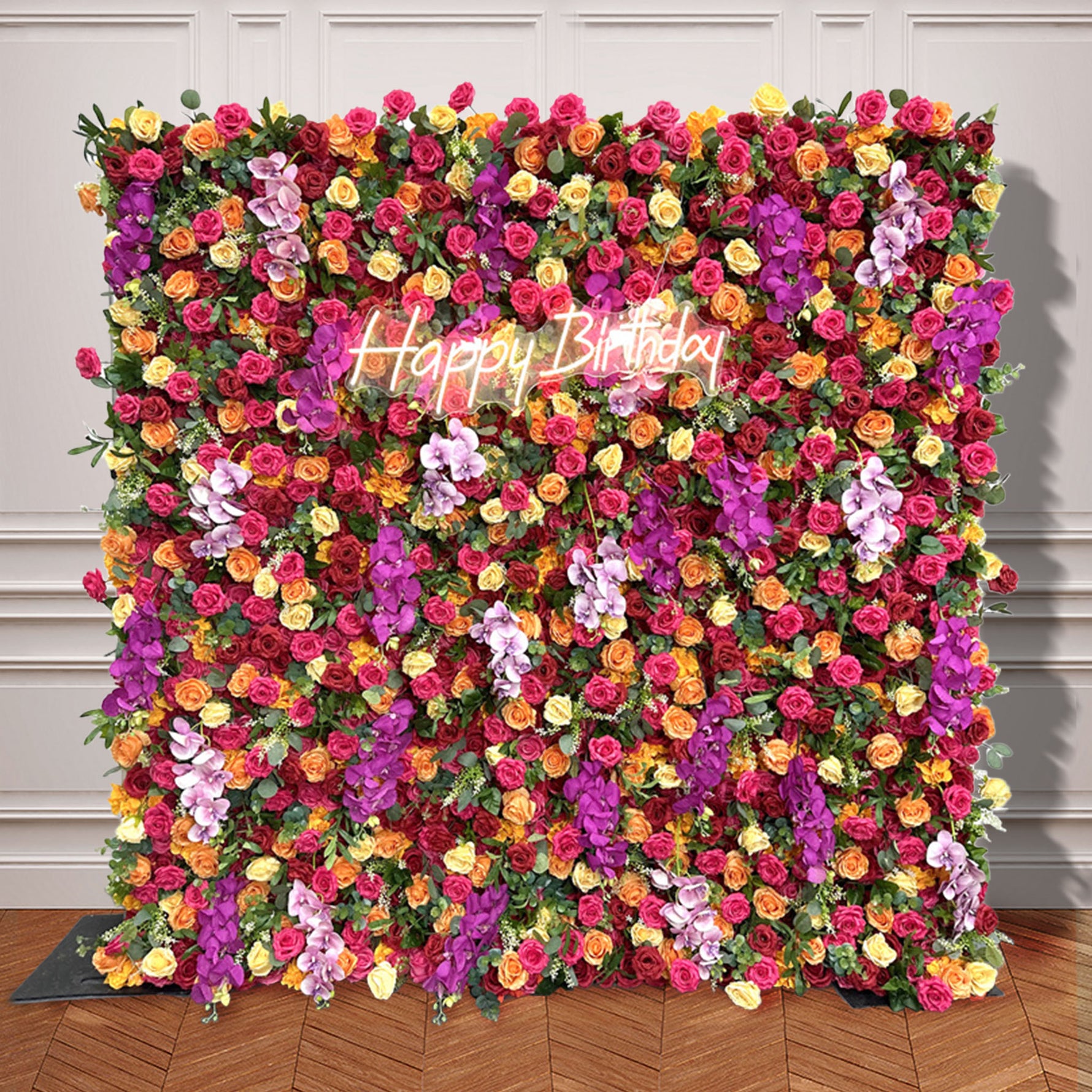 5D Colorful Artificial Fabric Roller Curtain Floral Party Backdrop Wall