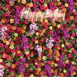 5D Colorful Artificial Fabric Roller Curtain Floral Party Backdrop Wall