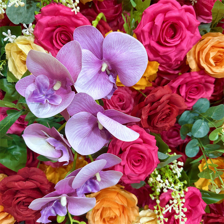 Aliflowers 5D Colorful Artificial Fabric Roller Curtain Floral Party Backdrop Wall ALFWL167