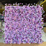 5D Light Purple Fabric Flower Wall Wedding Backdrop Party Decoration
