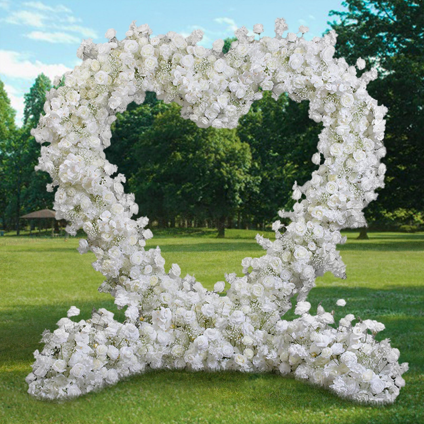 5D White Rose flowers For Wedding Backdrop Arch