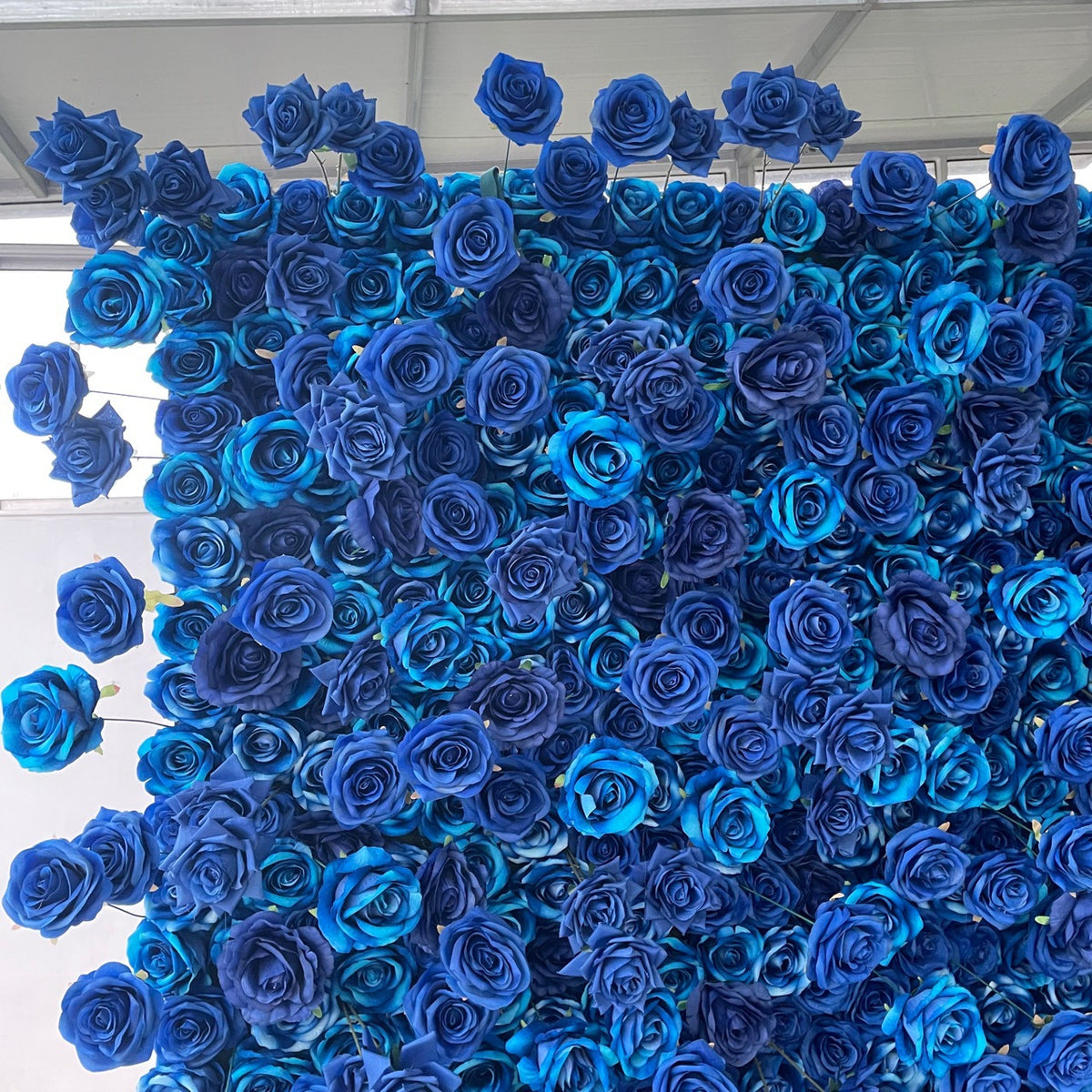 Aliflowers 5D Blue Rose Flower Fabric Backdrop Decoration Party Props ALFWL195
