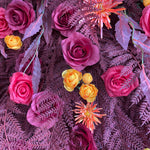 Aliflowers 5D Deep Red Permafrost Rose Wall Roller Fabric Wedding Backdrop ALFWL190