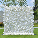 Ali Flowers 5D Pure White Cloth Back Artificial Flower Wall for Wedding Events ALFWL025 - Ali Flowers