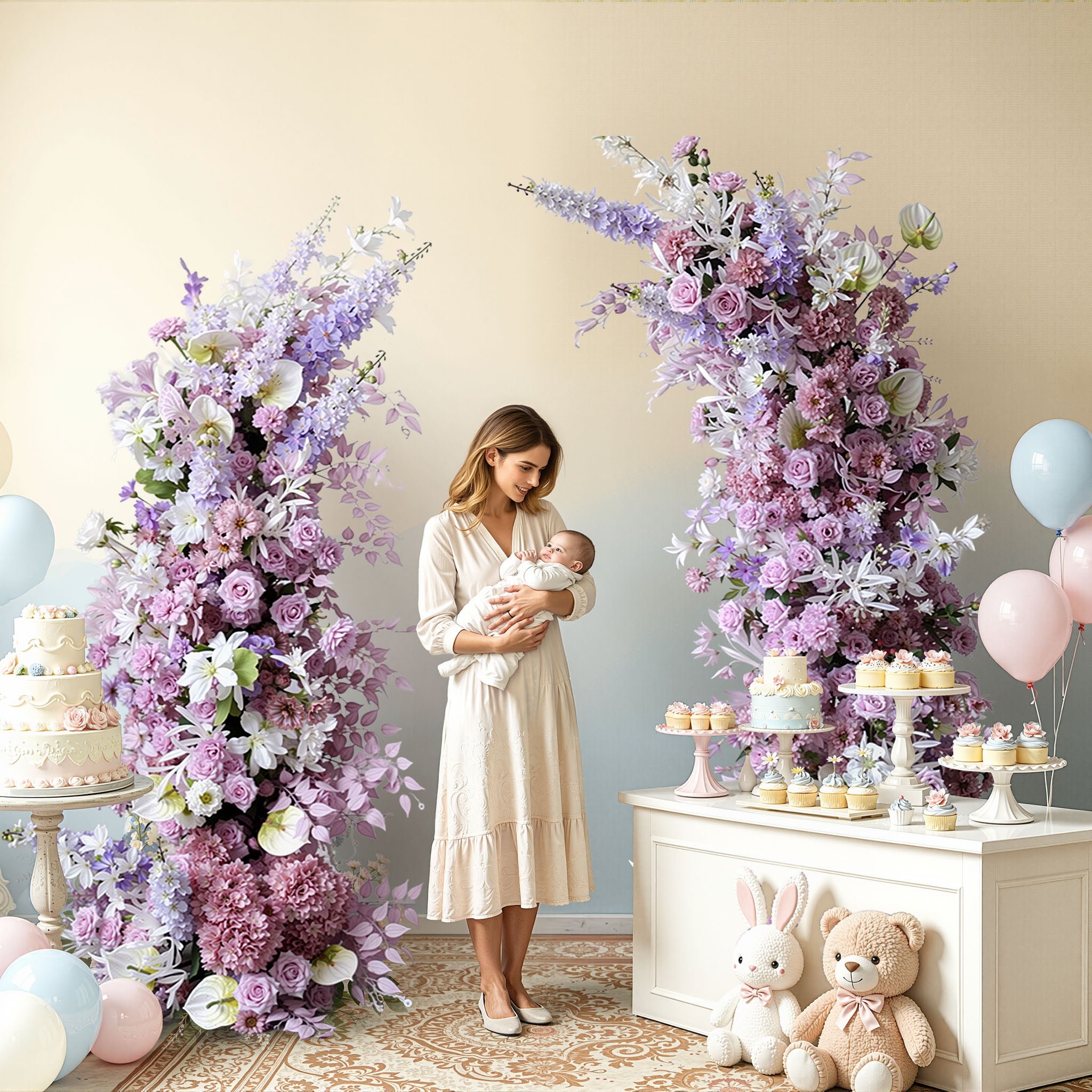Aliflowers Lavender Purple Delphinium Wedding Horn Arch ALFAC002