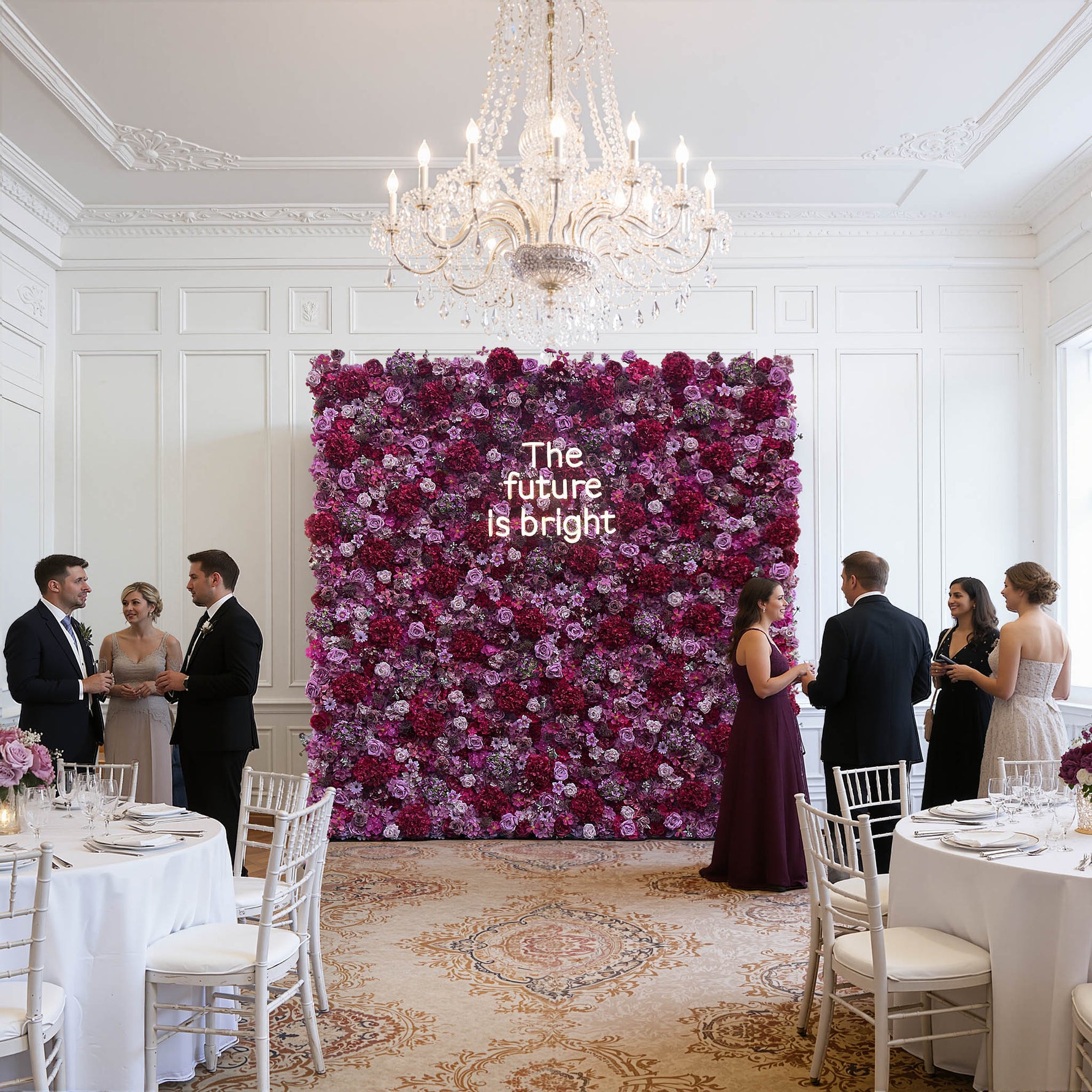 Ali Flowers 5D Luxury Cloth Piaget Eternal Rose Flower Wall For Wedding Party Event Panel ALFWL022 - Ali Flowers