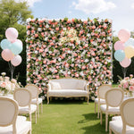 Aliflowers 3D White Rose with Pink Peony Decorative Flower Wall ALFWL044 - Ali Flowers