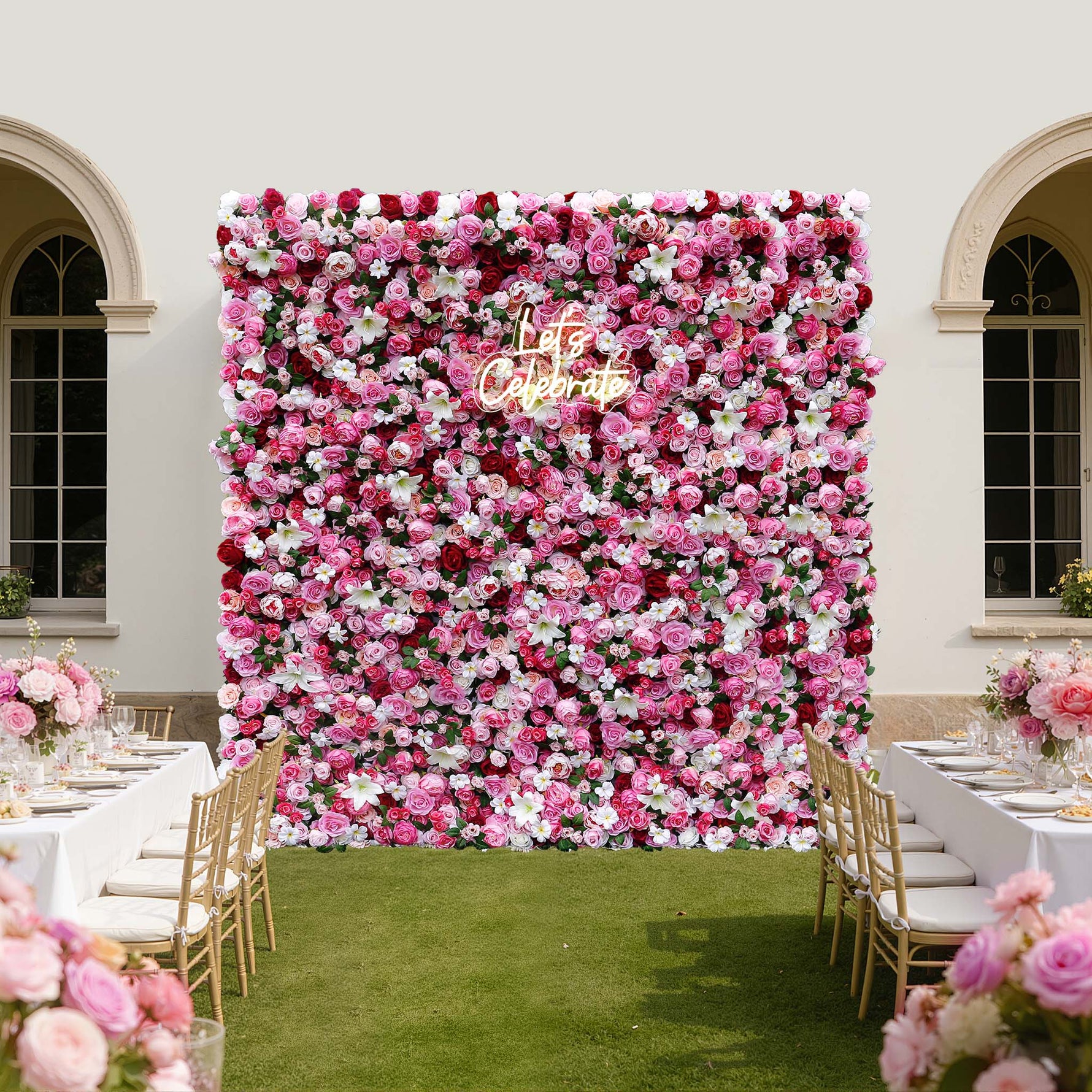 Aliflowers 3D Pink Flower Wall for a Wedding ALFWL051 - Ali Flowers