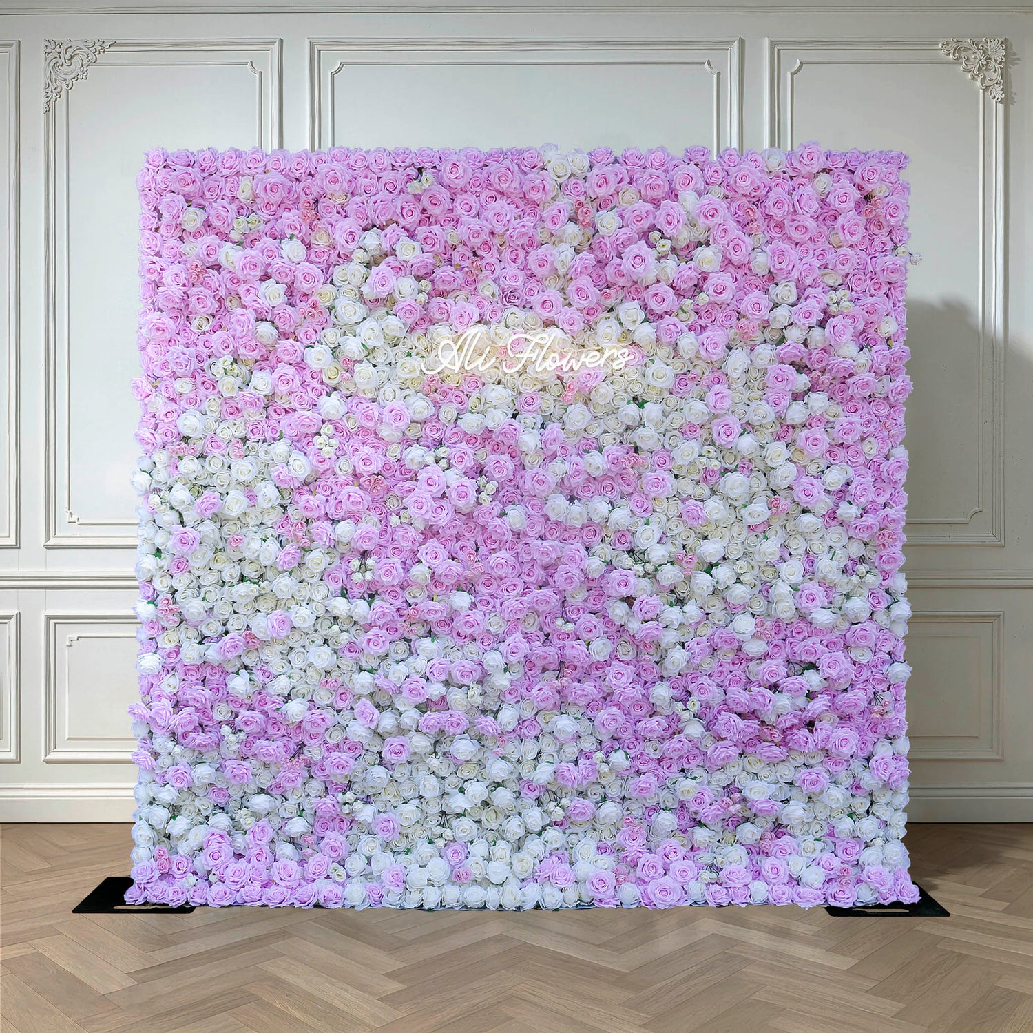 Aliflowers Pink White Colour mixture Rose Wall of flowers ALFWL058