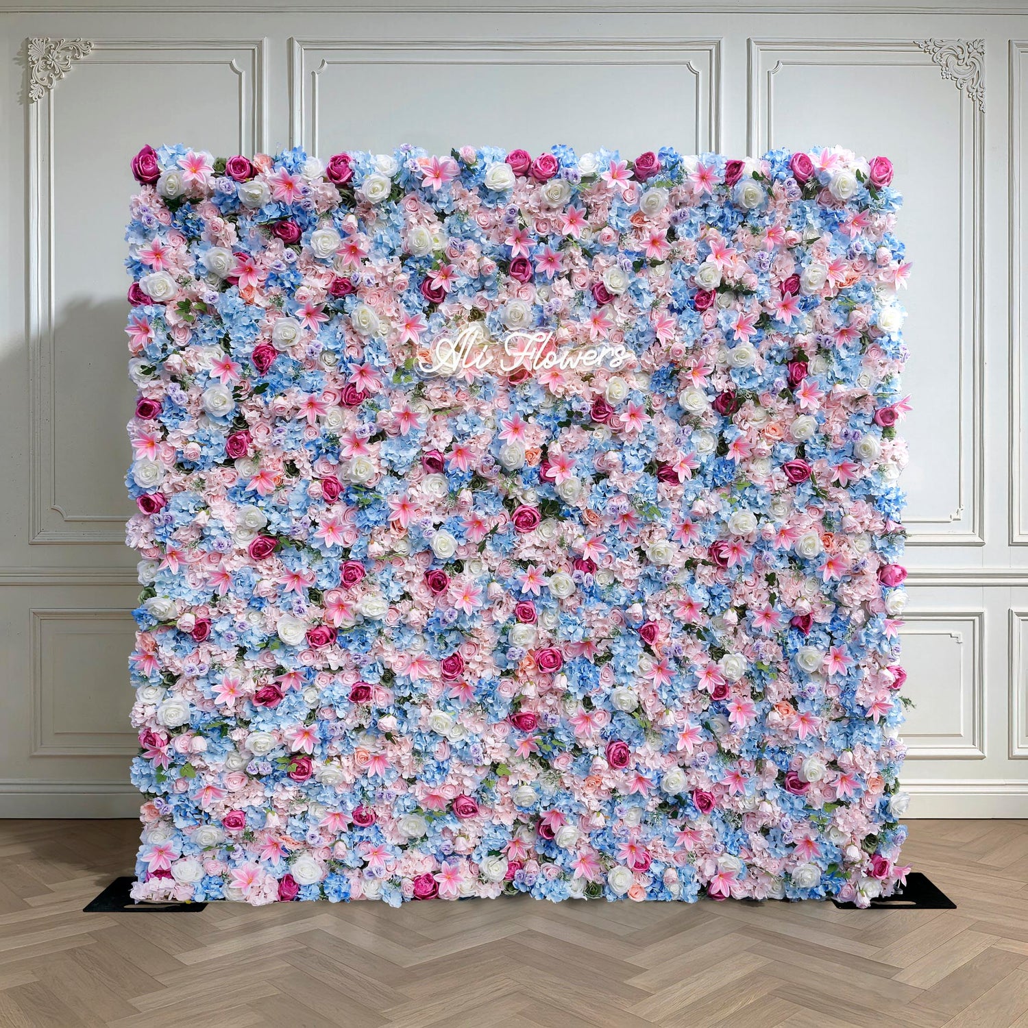 Aliflowers Colorful Rose Pink Lily with Peony Wall 3D Flowers ALFWL089