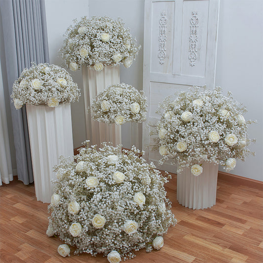 Ali Flowers Colorful Handmade Wedding Silk Flower Ball Centerpieces for Table Decor APFBL007