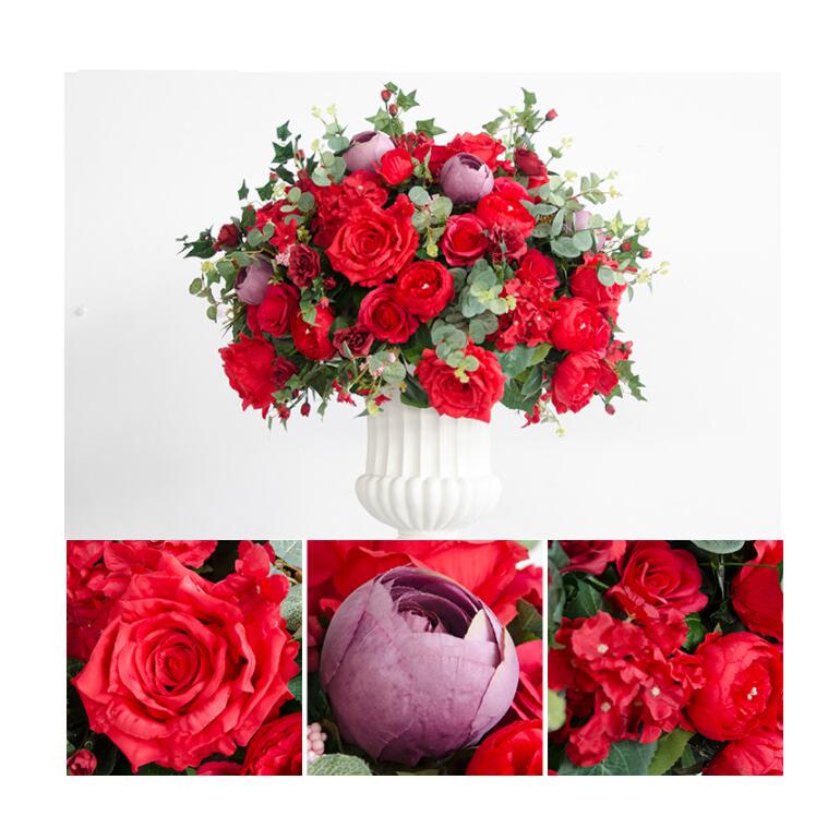 Ali Flowers Colorful Handmade Wedding Silk Flower Ball Centerpieces for Table Decor ALFBL013 - Ali Flowers