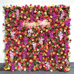 Aliflowers 5D Colorful Artificial Fabric Roller Curtain Floral Party Backdrop Wall ALFWL167