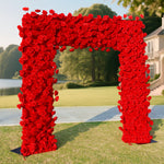 Aliflowers 5D Red Rose Fabric Floral Arch Backdrop for Wedding & Party Decoration GM009