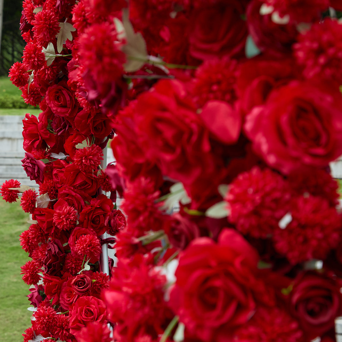 Aliflowers Artificial flower 5D Red Rose Valentine's Day Heart Arch ALFAH004