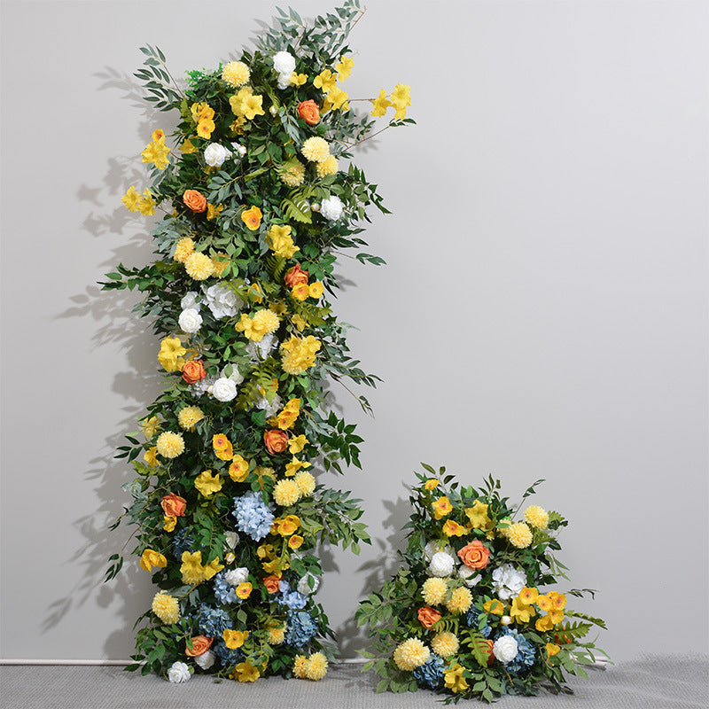 Aliflowers Colorful Flowers And Green Leaves Artificial Flower Wedding Party KT Background Board ALFKT013