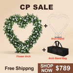 Aliflowers Forest-Themed Series Ourdoor Artificial  Green Willow Leaves Floral Wedding backdrop Heart Arch ALFAH007